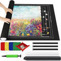 Ainiv Puzzle Mat Roll Up 2000 Pieces - 47x31.5 Felt Board with Sorting Trays and Storage Bag, Black