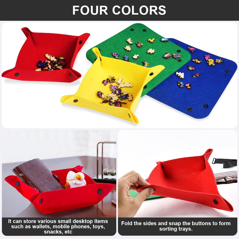 Ainiv Puzzle Mat Roll Up 2000 Pieces - 47x31.5 Felt Board with Sorting Trays and Storage Bag, Black