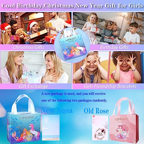 AIPRIDY 84-Piece Charm Bracelet Making Kit - Unicorn & Mermaid DIY Jewelry Set for Girls Ages 4+