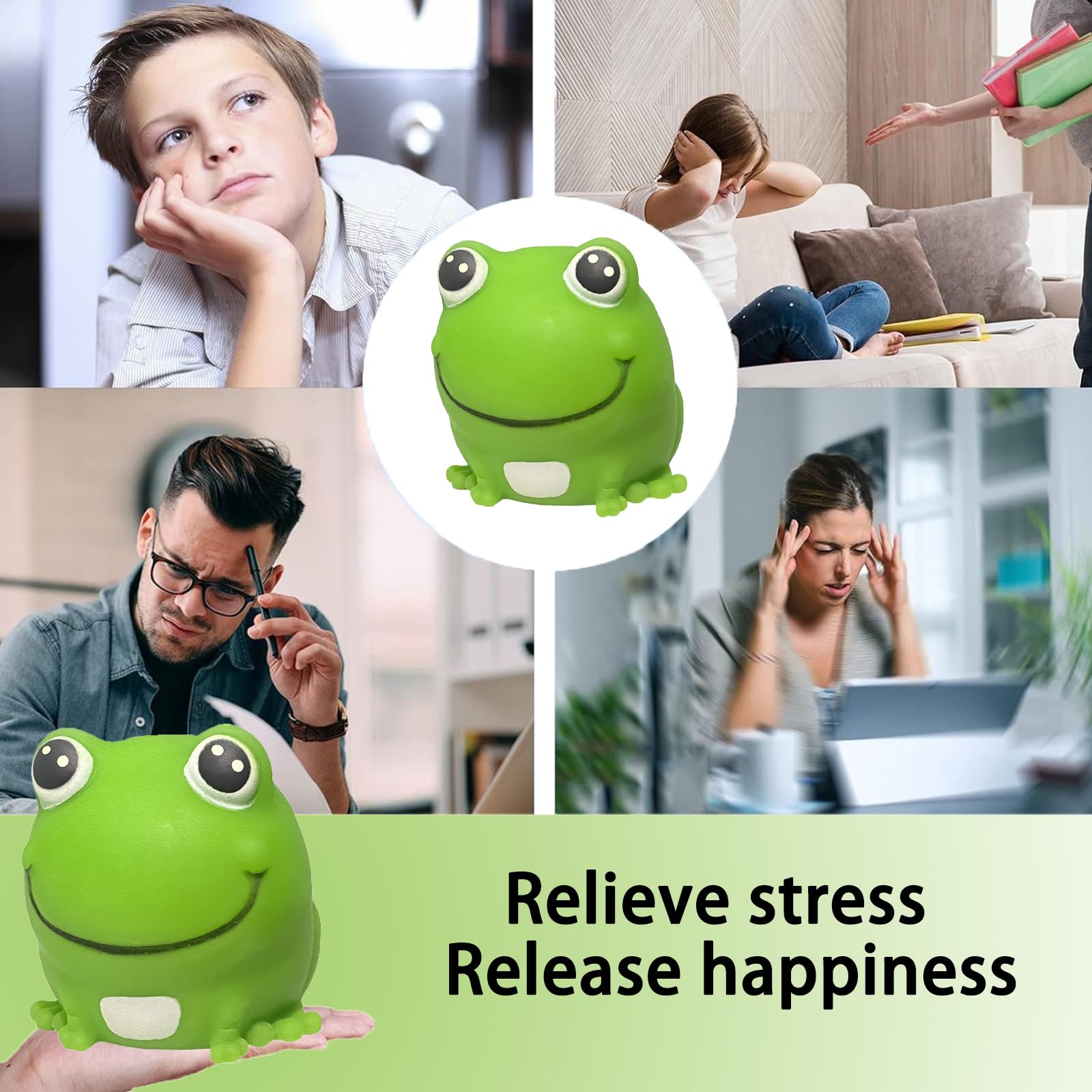 AiSiXin Frog Stress Ball – Soft TPR Squishy Toy for Anxiety Relief, Fun Squeeze Toy for Kids & Adults