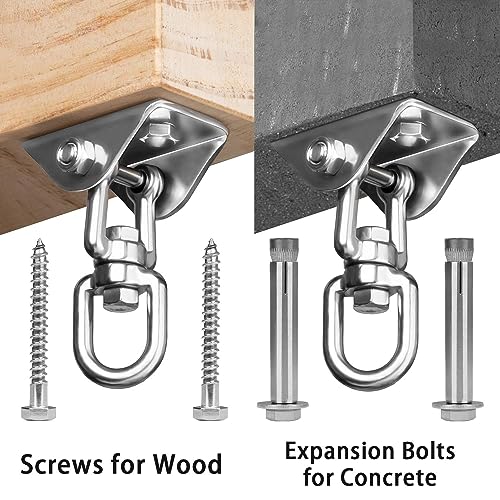 Aisto Heavy Duty Swing Hanger 360° Swivel: 304 Stainless Steel, Locknut Design, 1000 lb Capacity for Wood & Concrete
