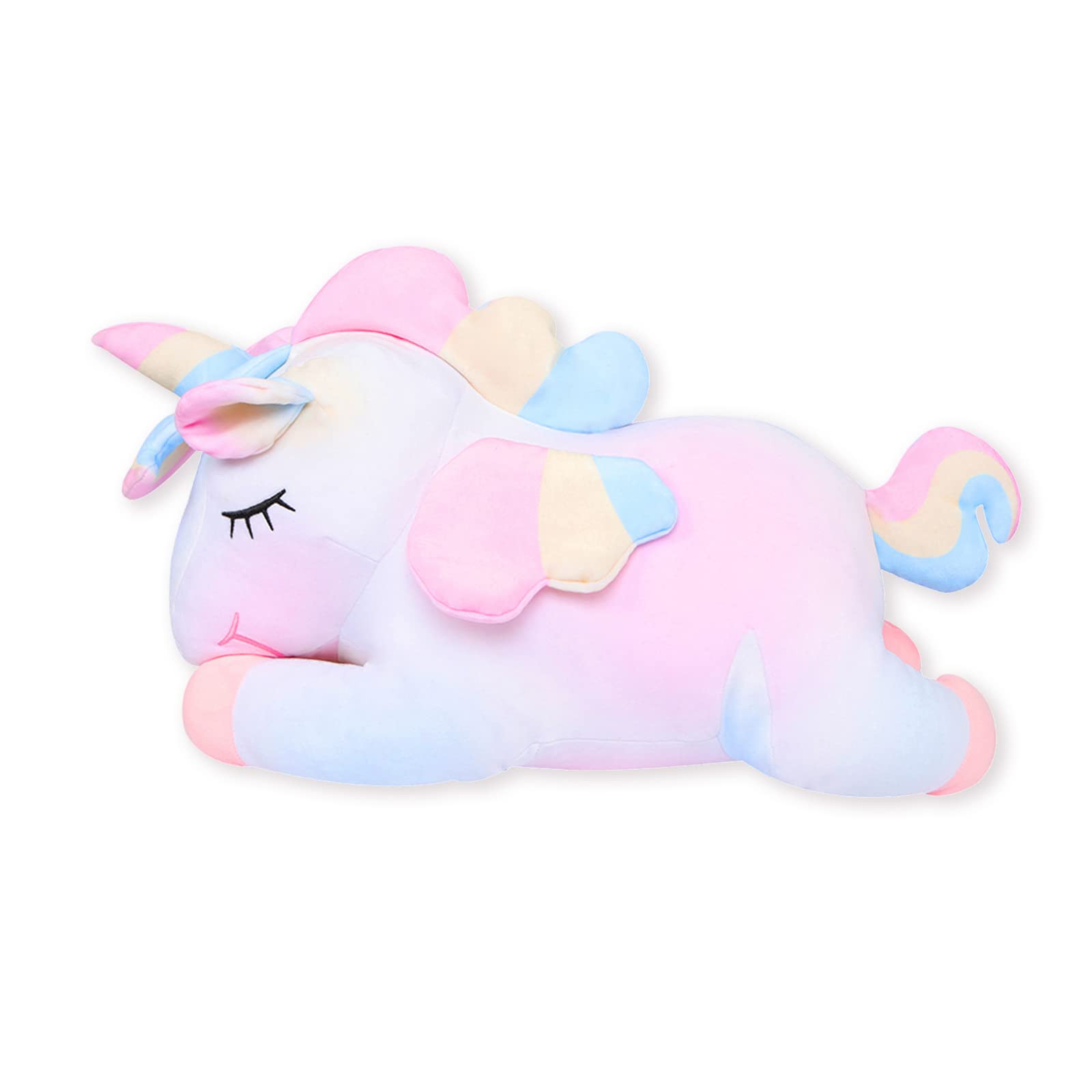 AIXINI 11.8 Inch Rainbow Unicorn Plush Pillow - Soft Stuffed Animal Toy for Girls
