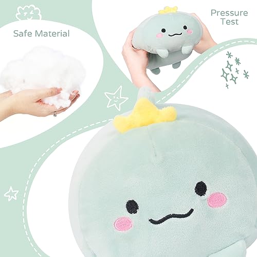 AIXINI 8 Inch Cylindrical Dinosaur Plush - Soft Body Pillow Toy, Washable Cover