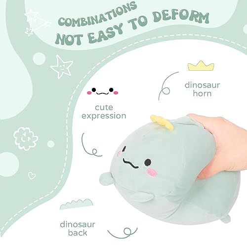 AIXINI 8 Inch Cylindrical Dinosaur Plush - Soft Body Pillow Toy, Washable Cover
