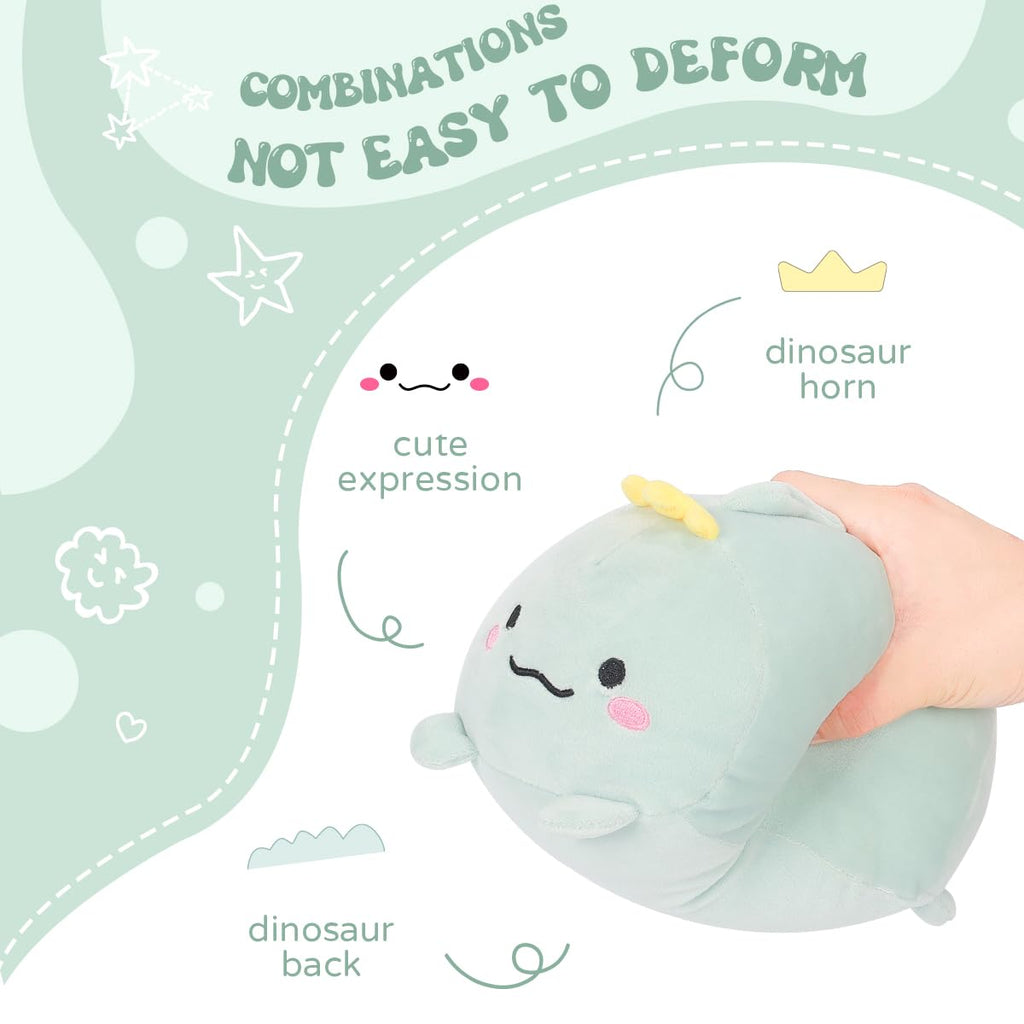 AIXINI 8 Inch Cylindrical Dinosaur Plush - Soft Body Pillow Toy, Washable Cover