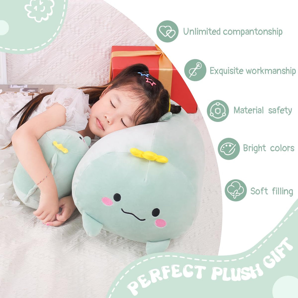 AIXINI 8 Inch Cylindrical Dinosaur Plush - Soft Body Pillow Toy, Washable Cover