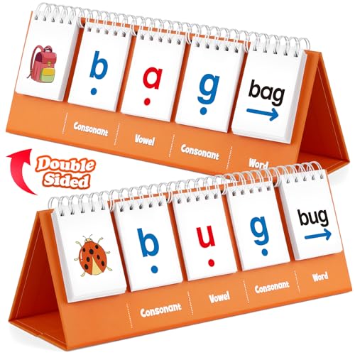 Aizweb CVC Word Games for Kindergarten – Phonics Flash Cards with 70 Cards & 40 Pictures, Learn to Read Spelling Toy