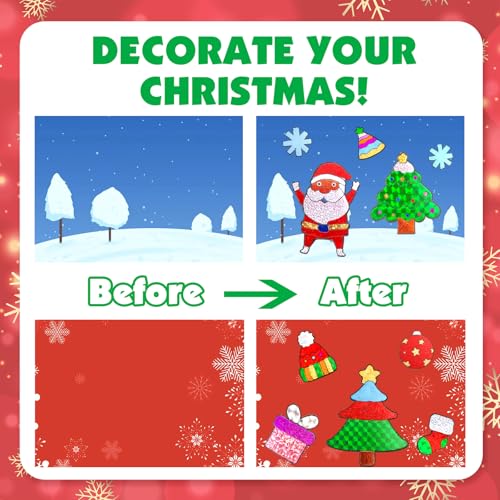 AJAZPER Christmas Foil Craft Kit for Kids – 100 Foil Sheets, 80 Stickers, 10 Cards & Envelopes, Mess-Free DIY Art Set for Ages 4-8