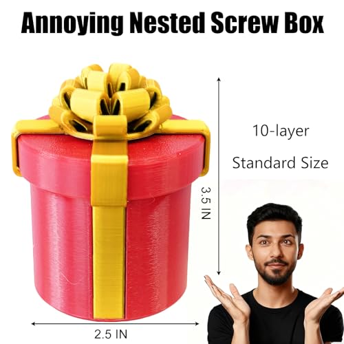 ajitxalr Gotcha Box - 10-Layer Nested Screw Prank Gift Box for Money Puzzles