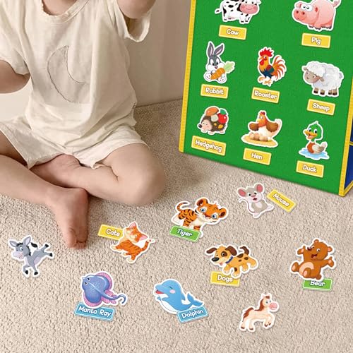 AKAYOK 90-Piece Wild & Farm Animals Felt Board Story Set – Precut with Storage Pouch