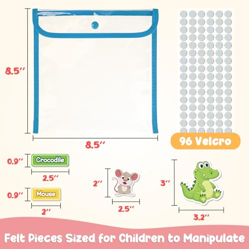 AKAYOK 90-Piece Wild & Farm Animals Felt Board Story Set – Precut with Storage Pouch