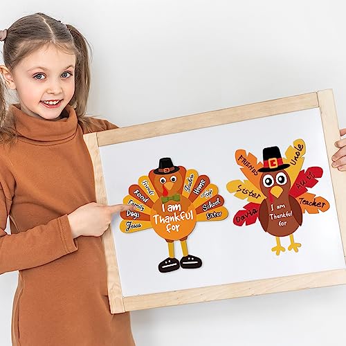 AKEROCK Make-a-Turkey Thanksgiving Sticker Crafts for Kids - 36 Sheets, 4 Designs