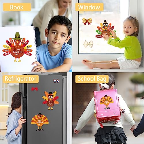 AKEROCK Make-a-Turkey Thanksgiving Sticker Crafts for Kids - 36 Sheets, 4 Designs