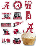 Alabama Crimson Tide Cupcake Toppers - 24 Pack for Game Day, Graduation & Birthday Parties by PartyKandy