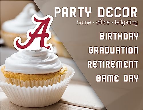 Alabama Crimson Tide Cupcake Toppers - 24 Pack for Game Day, Graduation & Birthday Parties by PartyKandy