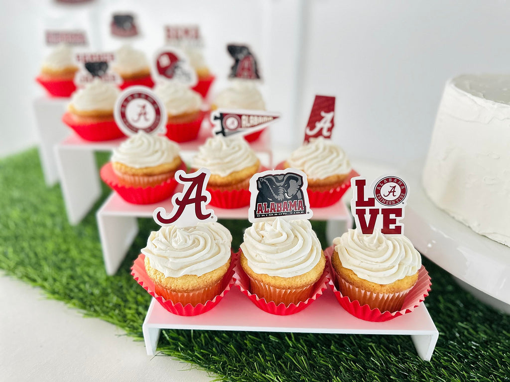 Alabama Crimson Tide Cupcake Toppers - 24 Pack for Game Day, Graduation & Birthday Parties by PartyKandy