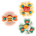 ALASOU 3-Pack Suction Cup Spinner Toys – Spinning Tops for Toddlers 1-2 Years, Bath and Travel Toy for Boys and Girls