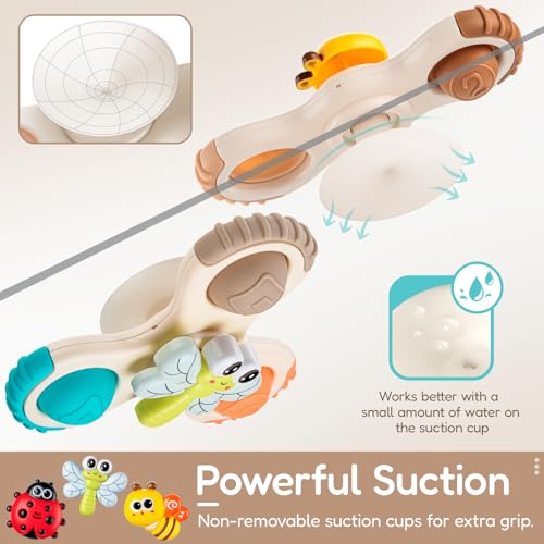 ALASOU 3-Piece Pop Suction Cup Spinner Toys for Babies 12-36 Months – Sensory Spinning Tops for Travel, Bath & High Chair