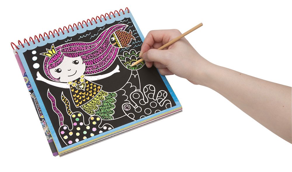 ALEX Toys Scra-ffiti So Cute Scratch Art Pad – 19 Pages + Stickers for Kids Ages 5+