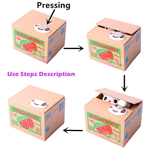ALIMITOPIA Cartoon Cat Vocal Mischief Stealing Coin Piggy Bank