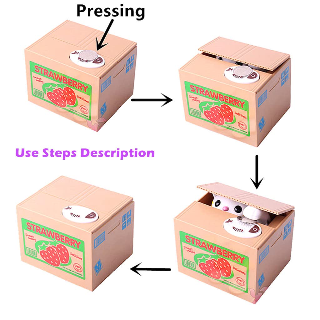 ALIMITOPIA Cartoon Cat Vocal Mischief Stealing Coin Piggy Bank