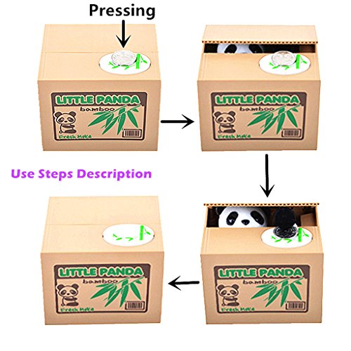 ALIMITOPIA Panda Vocal Mischief Money Box – Stealing Coin Piggy Bank (40 Coin Capacity)