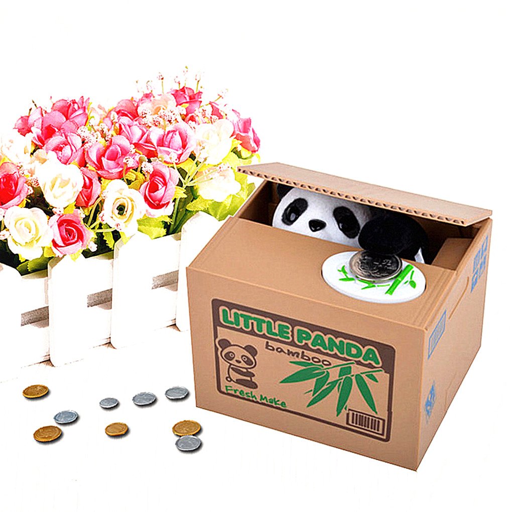 ALIMITOPIA Panda Vocal Mischief Money Box – Stealing Coin Piggy Bank (40 Coin Capacity)