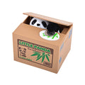ALIMITOPIA Vocal Mischief Stealing Coin Bank - Cartoon Panda Piggy Bank, Holds 40 Coins, Requires 2 AA Batteries