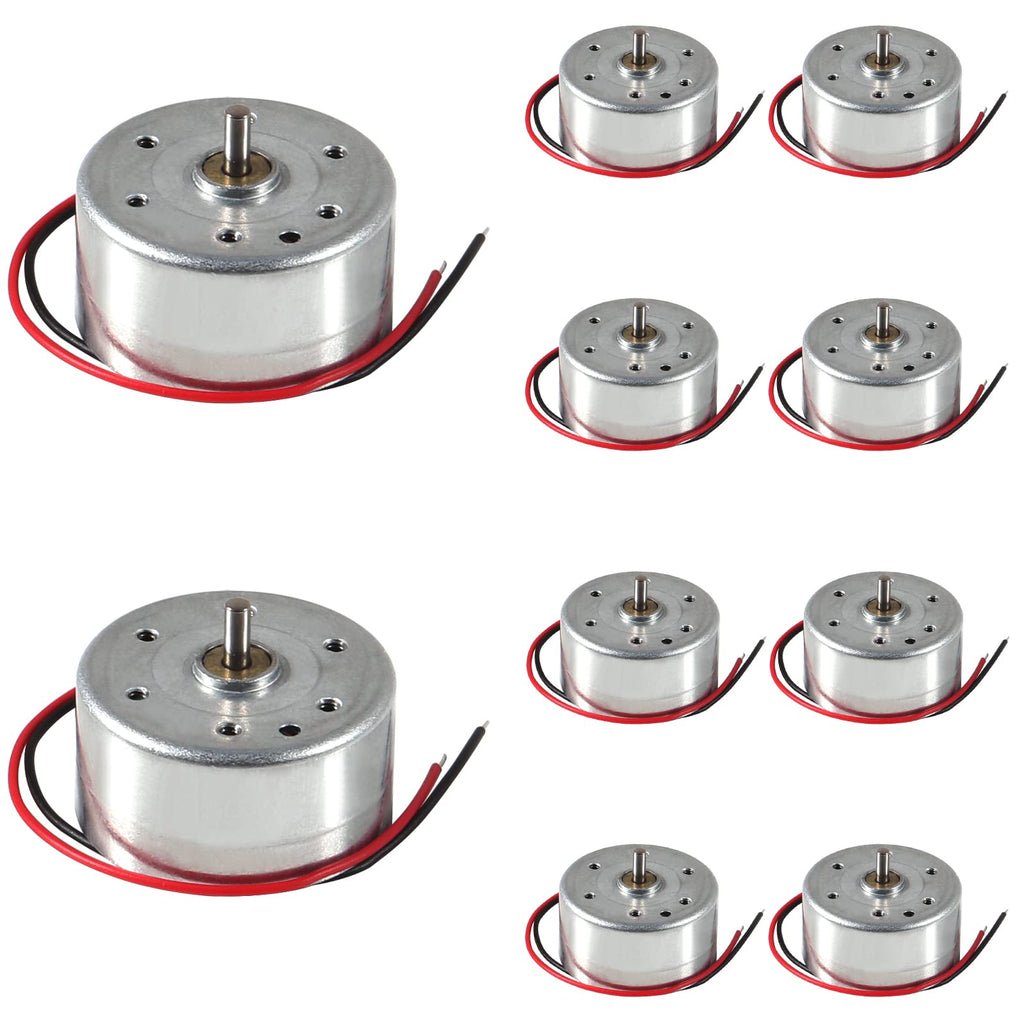 Alinan 10-Pack Mini DC Motors 3V-12V 1500-6500 RPM for DIY STEM Projects