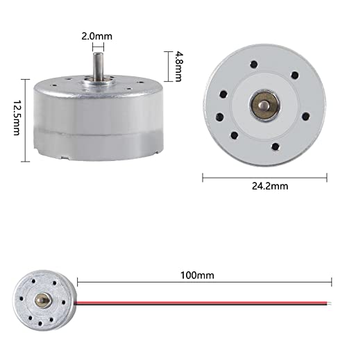 Alinan 10-Pack Mini DC Motors 3V-12V 1500-6500 RPM for DIY STEM Projects
