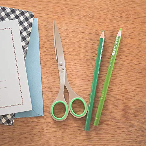 ALLEX Left Handed Office Scissors 6.5" – Green – Japanese Stainless Steel – Made in Japan