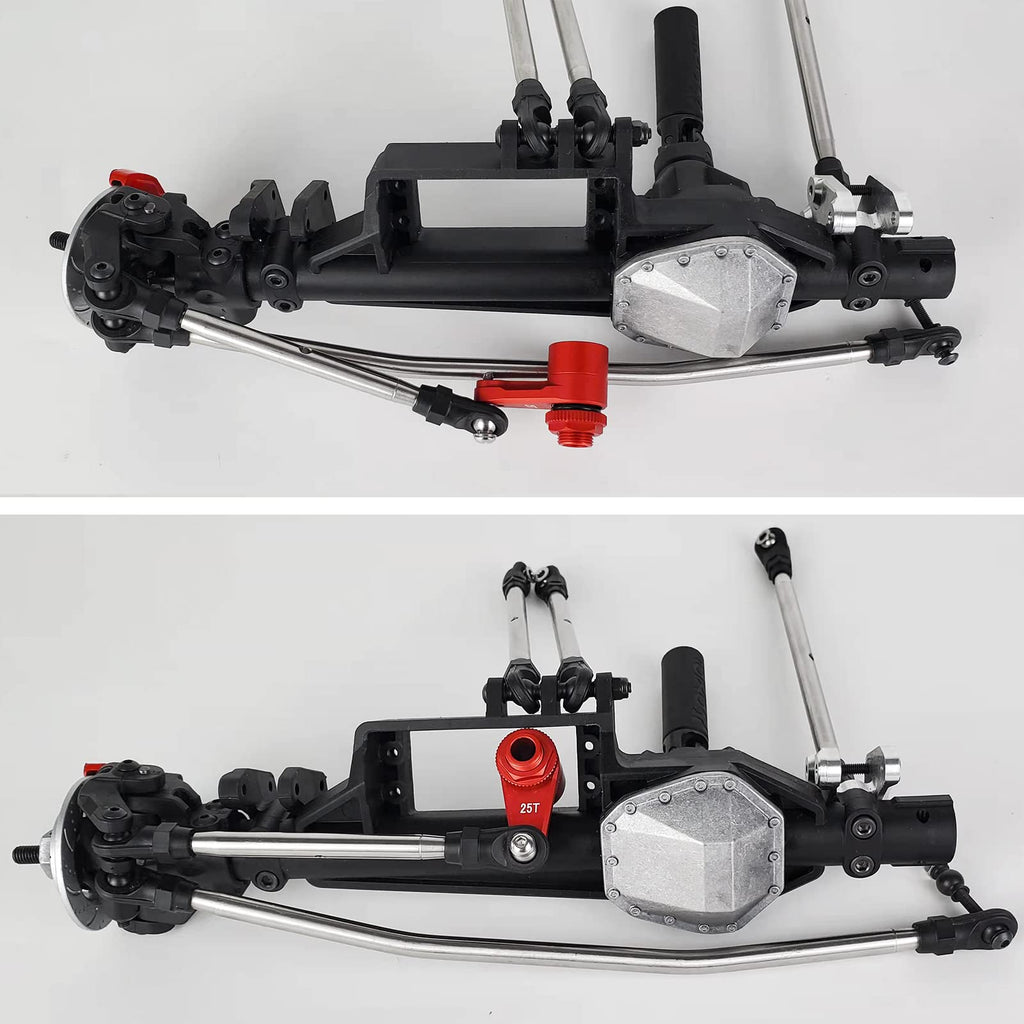 Alloy 25T Steering Servo Arm for 1/10 RC Axial RBX10 Crawler (Black)