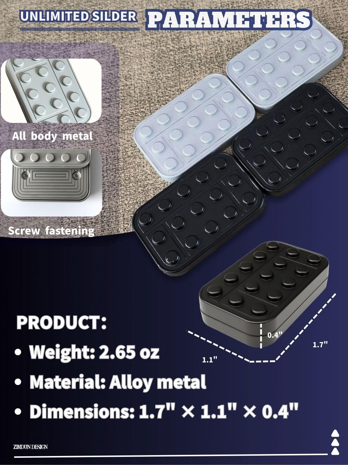 Alloy Black Fidget Slider – Infinite Magnetic Glide for Focus and Anxiety Relief