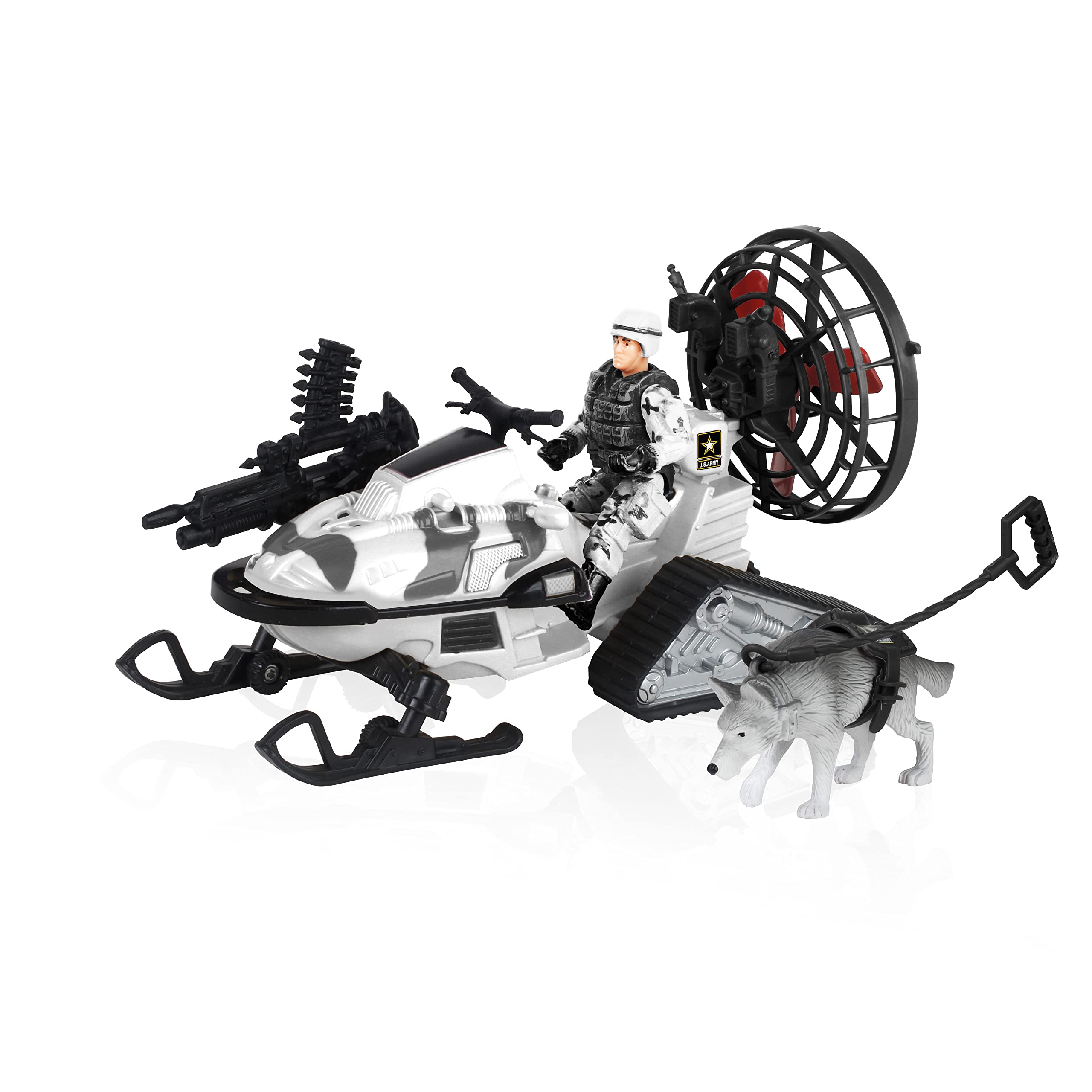 Alpine Assault Play Set – 11-Piece Army Snowmobile Toy with Poseable Soldier & Accessories for Kids 3+