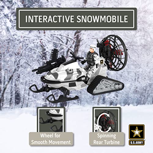 Alpine Assault Play Set – 11-Piece Army Snowmobile Toy with Poseable Soldier & Accessories for Kids 3+