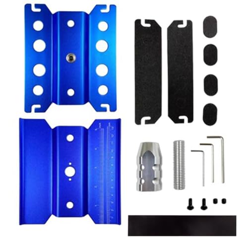 Aluminum RC Car Work Stand with 360° Rotation & Adjustable Height for 1/8 1/10 1/12 1/16 Scale Trucks, Buggy, Crawler (Blue)