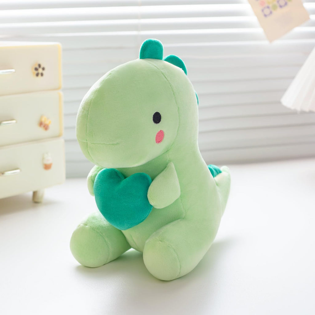 Alwoligag 10.8 Inch Dinosaur Stuffed Animal with Heart Chest Design - Soft Cute Plush Toy