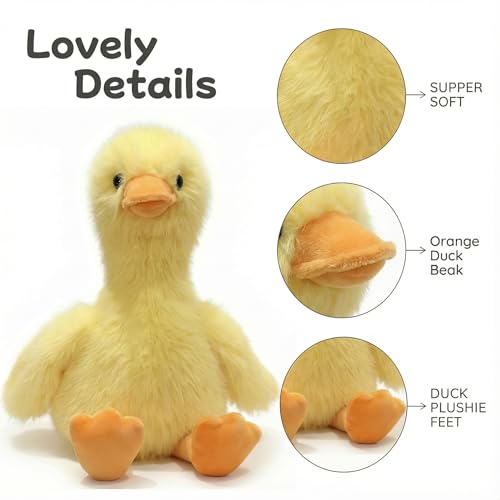 Alwoligag Plush Duck Stuffed Animal - Ultra Soft 14 Inch Yellow Duck Buddy, Hypoallergenic & Machine Washable