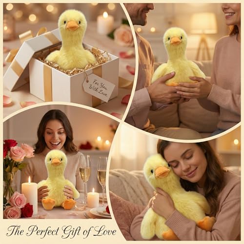Alwoligag Plush Duck Stuffed Animal - Ultra Soft 14 Inch Yellow Duck Buddy, Hypoallergenic & Machine Washable