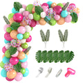 Amandir 151-Piece Tropical Balloon Arch Kit – Green, Pink, Confetti Latex & Palm Leaves
