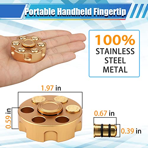 Amarlozn Metal Fidget Spinner Toy - Detachable Revolver Style with R188 Bearing, CNC Polished, Quiet Spinning for Stress Relief - Gift for Kids Adults