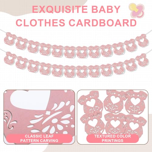 AmazingSpark 2-Pack Papel Picado Baby Shower Banner - Sweet Color, 24 Pcs, Mexican Party Decoration with Hanging String
