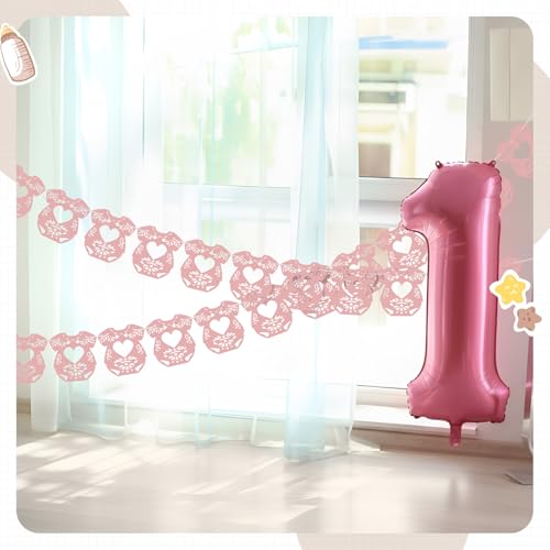 AmazingSpark 2-Pack Papel Picado Baby Shower Banner - Sweet Color, 24 Pcs, Mexican Party Decoration with Hanging String