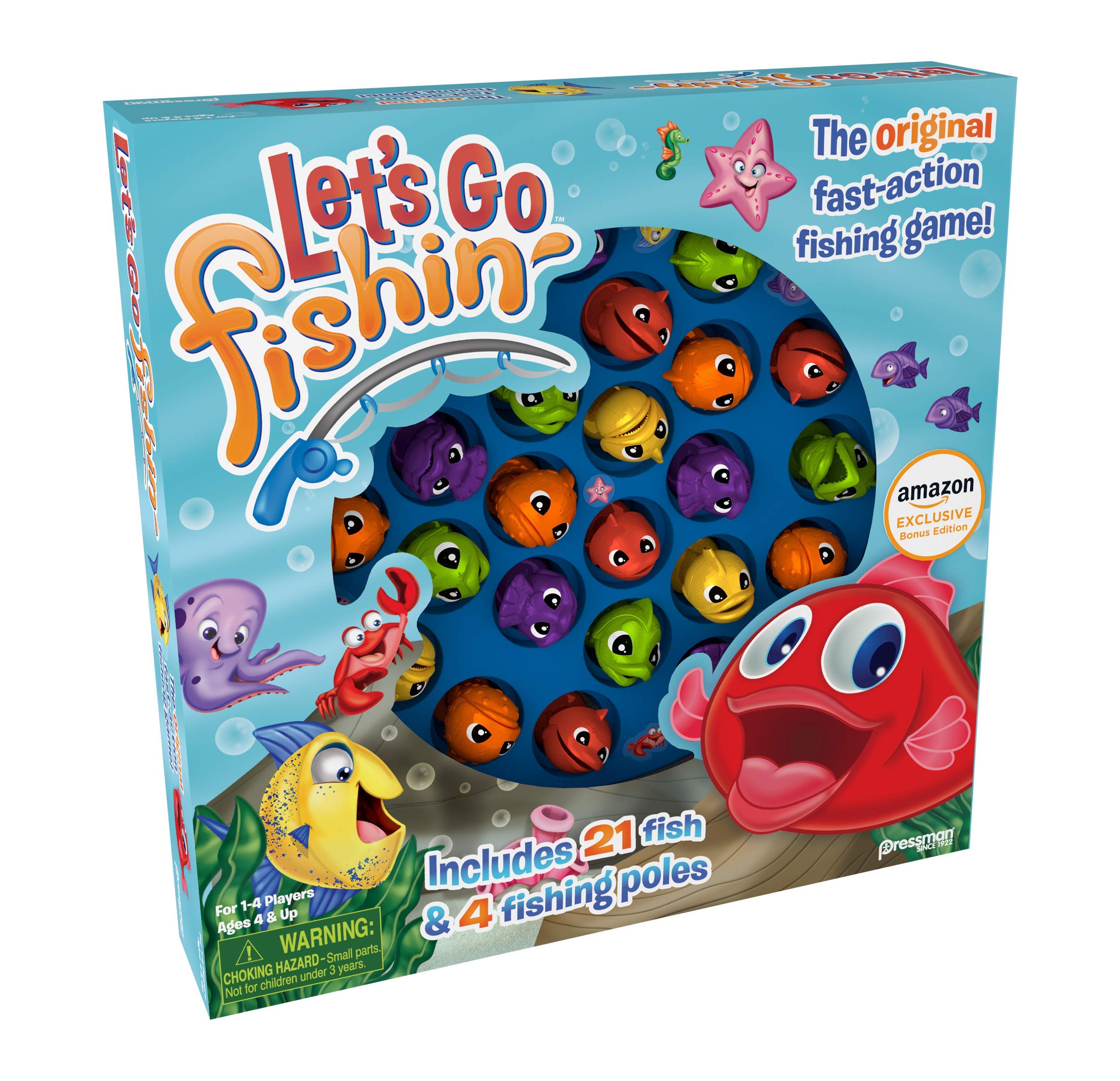 Amazon Exclusive Let's Go Fishin' with Lucky Ducks Bonus Card Game – Classic Fishing Fun for Ages 4+