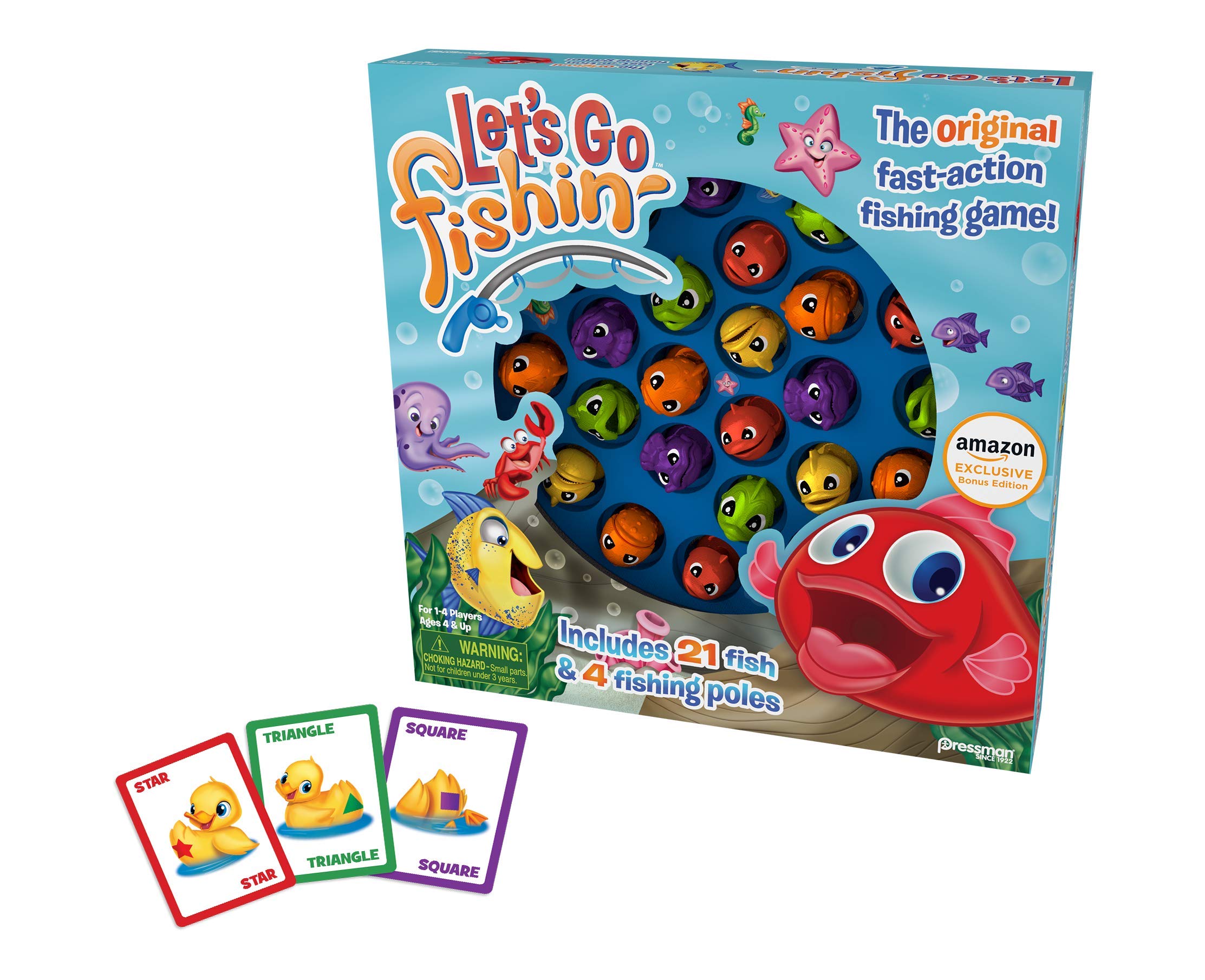 Amazon Exclusive Let's Go Fishin' with Lucky Ducks Bonus Card Game – Classic Fishing Fun for Ages 4+