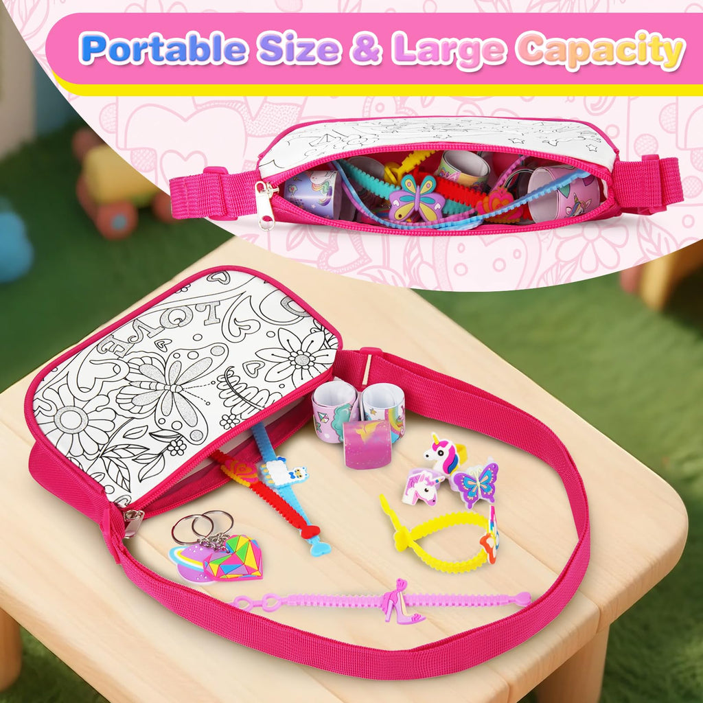 Ambesi Butterfly Coloring Handbag Kit with 12 Washable Markers for Kids 4+