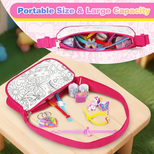 Ambesi Butterfly Coloring Handbag Kit with 12 Washable Markers for Kids 4+
