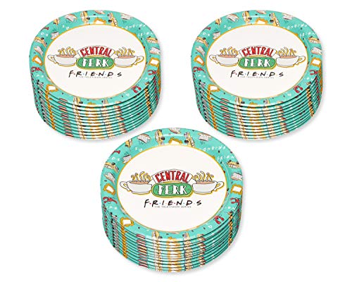 American Greetings Friends-Themed Dessert Plates, 36 Count – Plastic 7-Inch Plates with Central Perk Logo