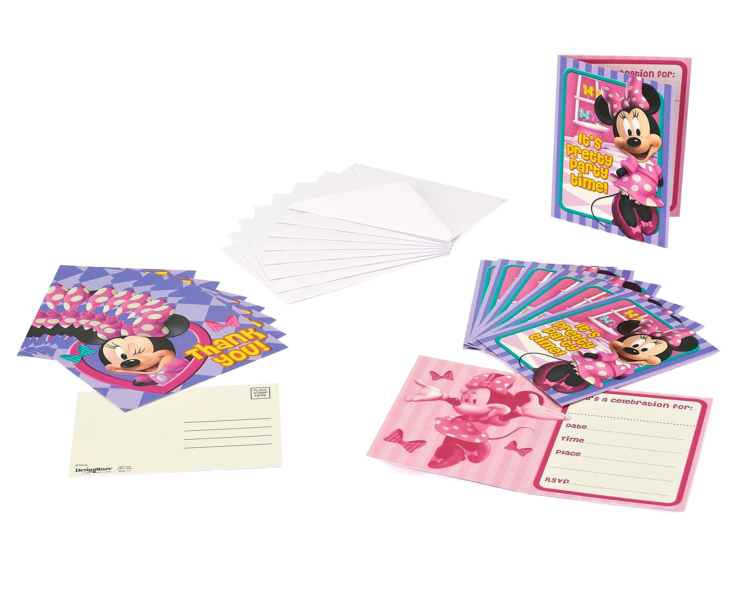 American Greetings Minnie Mouse Invitation & Thank You Combo Pack, 8 Count