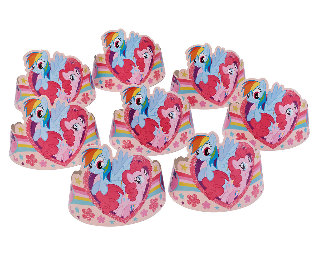 American Greetings My Little Pony Tiara Party Hats (8-Count) | Rainbow Dash, Pinkie Pie, Twilight Sparkle & Rarity